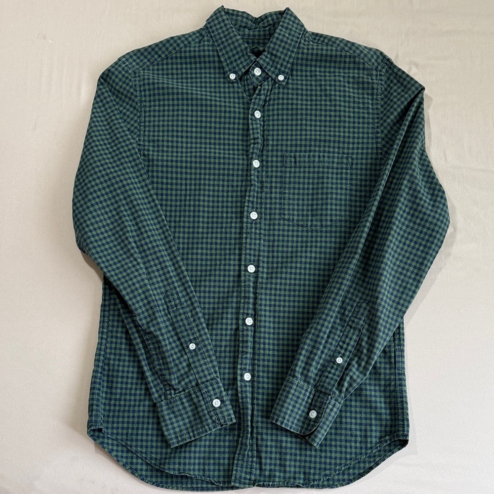 J. Crew Men's Green Checkered Shirt